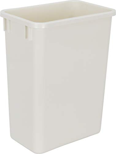 Hardware Resources Plastic Trash Can - Indoor Garbage Bin for Kitchen, Home, Office & Commercial Use - Large Waste Disposal Tub - Compatible with Pull-Outs & Frames - 35-Quarts (Pack of 1) (8.75-Gallon) - White