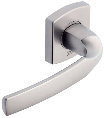 Vachette Poignée de Porte ARTIS - Béquille et Rosace Carrée Solidarisées Bec de Cane - pour Portes Épaisseur 30 à 48mm - en Zamak - Carré 7mm - Sous-Rosace Comprise - Garantie 10 Ans - Chrome Velours