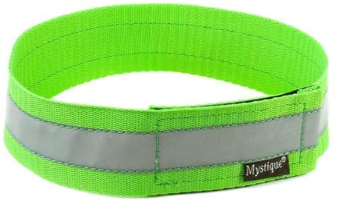 Mystique Signalhalsband mit Klettverschluss Reflexhalsband 55cm Neon grün