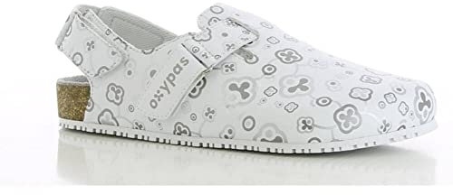 Oxypas BiancaS3601wht Bianca SRC Bio Arbeitsschuhe mit Riemen, Grau (Grey Patterned), 39 EU