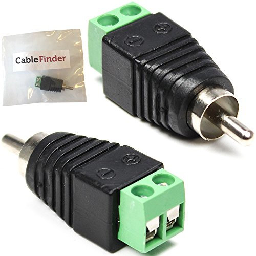 Loops RCA/Phono Male Screw Terminal Connector -No Solder- AV Cable End Plug CCTV Audioponent Solder Connectors