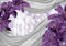 wandmotiv24 Fototapete Lilie lila abstrakt, M 250 x 175 cm - 5 Teile, Wanddeko, Wandbild, Wandtapete, Blumen M0526