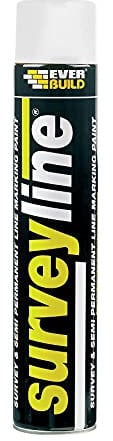 Everbuild Surveyline Semi-Permanent Spray Paint – Ideal For Survey Line Marking – High Covering Power – Easy To Apply – White – 700ml