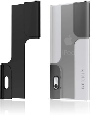 Belkin Body Guard Cover (geeignet für Apple iPod Nano 5G) schwarz/Graphit/Durchscheinend weiß