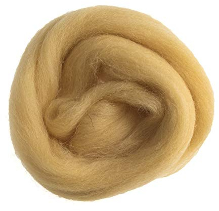 Trimits Natural Felting Roving Wool, Yellow, 10 g