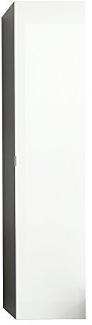 trendteam smart living - Beach - Hochschrank - Grau/Weiß Hochglanz - Badschrank für Wandmontage mit großzügigem Innenspiegel - (BxHxT) 35 x 157 x 31 cm - Soft-Close-Funktion - 3 Einlegeböden