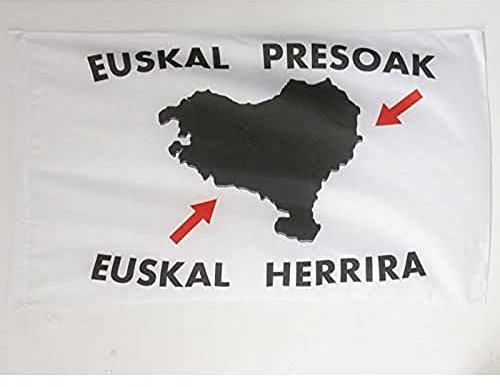 AZ FLAG Drapeau Pays Basque Euskal Herrira 90x60cm - Drapeau Euskadi Presoak 60 x 90 cm Fourreau pour hampe Multicolore