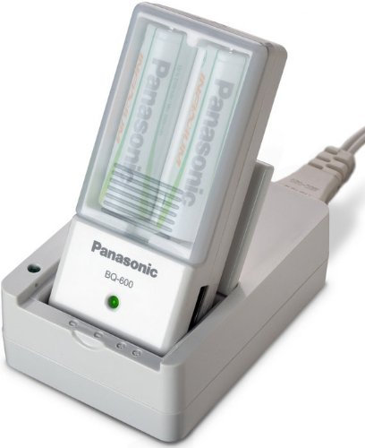 Panasonic BQ600 - Battery charger 2xAA - included batteries: 2 x AA NiMH 2100 mAh - 1 Output Connector(s)