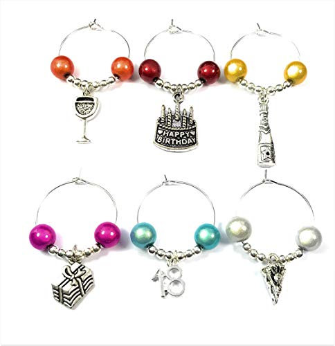 Libby's Market Place 18th Birthday Gift Glass Charms with Gift Bag and Gift Card