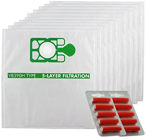 Sacs à poussière en tissu type Hepaflo fabriqués pour SPARES2GO compatible avec NUMATIC Aspirateurs Henry Hetty (Lot de 10 + 10 désodorisants)