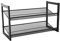 woodluv 2-Tier Shoe Rack, Shoe Storage Organiser, Metal Storage Rack, Shoe Stand Shoe Shelf for Hallway, Living Room, Plants Books, Bedroom,Bathroom, Grey (Freestanding unit, Stackable)