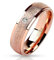 Bungsa 62 (19.7) Rosegold Ring mit Stein Zirkonia Kristall sandoptik schmal Edelstahl Verlobung für Damen und Herren (Ring Fingerring Partnerringe Verlobungsringe Trauringe Damenring Chirurgenstahl)