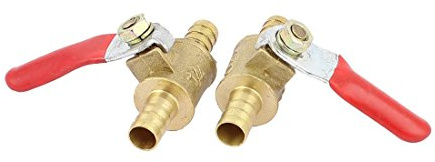 sourcing map 2 Stück Kugelhahn Absperrventil, 8mm Schlauch Barb auf 8mm Schlauch Barb, Luft-Gas-Wasser-Rohr-Controller, 180-Grad-Betrieb Griff, Messing Ventil