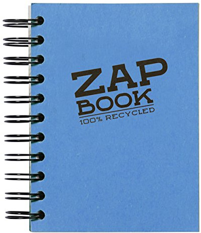 Clairefontaine 8353C - Skizzenblock Zap Book mit Doppelspiralbindung (Hochformat Zap Book, 11 x 15 cm, 160 Blatt, 80 g, blanko) 1 Stück farbig sortiert