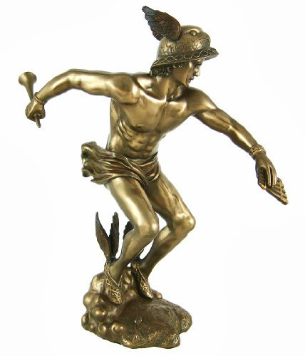 Pacific Giftware Greek God Hermes Bronzed Finish Statue Mercury Luck by