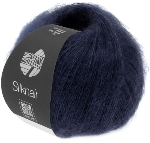 LANA GROSSA Silkhair | Feines Lace-Garn aus Superkid Mohair mit Seide | Handstrickgarn aus 70% Mohair (Superkid) & 30% Seide | 25g Wolle zum Stricken & Häkeln | 210m Garn FB 27