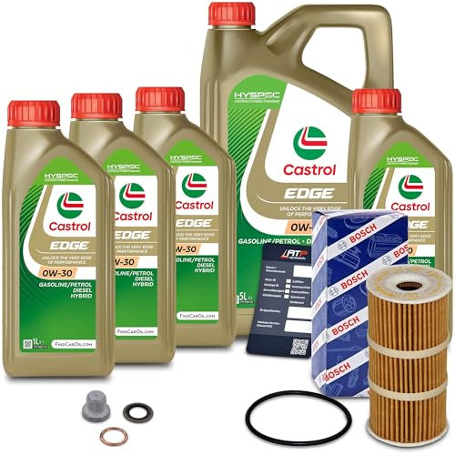 1x Ölwechsel Set - BOSCH ÖLFILTER + 9 L CASTROL EDGE TITANIUM FST 0W-30 LONGLIFE