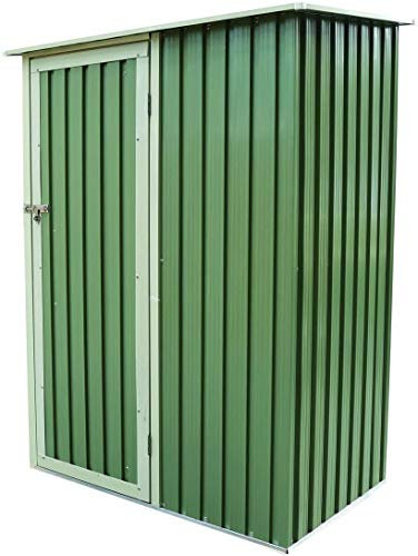 Charles Bentley 4.7ft x 3ft Metal Storage Shed Chest Small Green Roof Door Apex