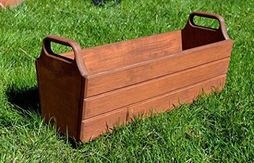 NEU Pflanzkasten aus Holz TOP Pflanzkübel Garten Terrasse fertig montiert D11 Dunkelbraun (50 cm)