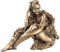 Carlo Milano Dekofigur: Sitzende Frauen-Statuette, Kunstharz-Guss in Bronzeoptik (Skulpturen, Frauen Figur Deko, Erotic Figuren)