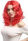 WIG ME UP - XR-010-PC13 Perücke Damen Karneval Fasching lang Volumen Locken lockig Mittelscheitel Rot 50 cm