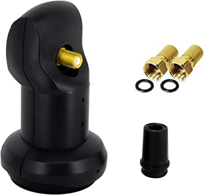 Premium X Single LNB 0,1 dB Digital Sat Empfangs Kopf für 1 Teilnehmer LMB LNC HDTV Full HD 3D 4K + 2 F-Stecker 7,5mm vergoldet