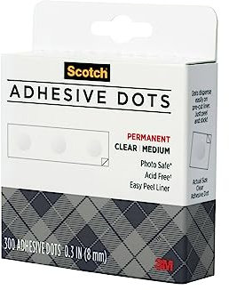 Scotch Permanent Adhesive Glue Dots - Pack of 300, 8mm - Glue spots for Crafts & Decorations