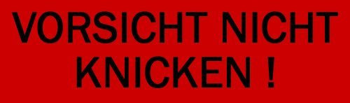 Carpeta 10 selbstklebende Warnetiketten *Vorsicht Nicht Knicken!* für Bewerbungsmappen und wichtige Unterlagen, rot, 90mm x 35mm