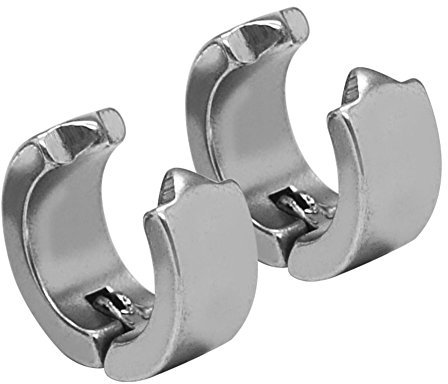 Soul-Cats 1 Paar Edelstahl Creolen Ohrringe zum Klemmen Klipsen ohne Ohrloch in der Farbe Silber