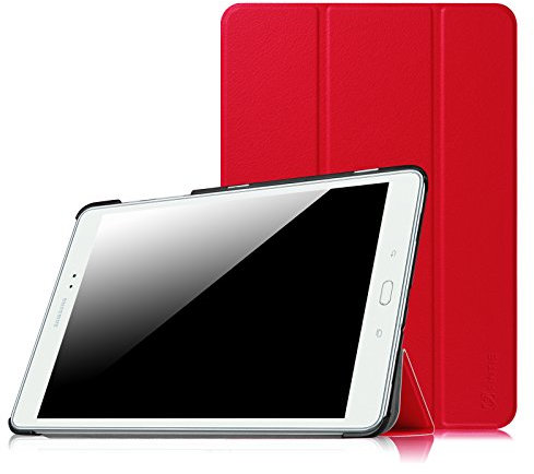 Fintie Hülle für Samsung Galaxy Tab A 9.7 Zoll T550N / T555N Tablet-PC - Ultra Schlank Superleicht Ständer SlimShell Cover Schutzhülle Etui mit Auto Schlaf/Wach Funktion, Rot