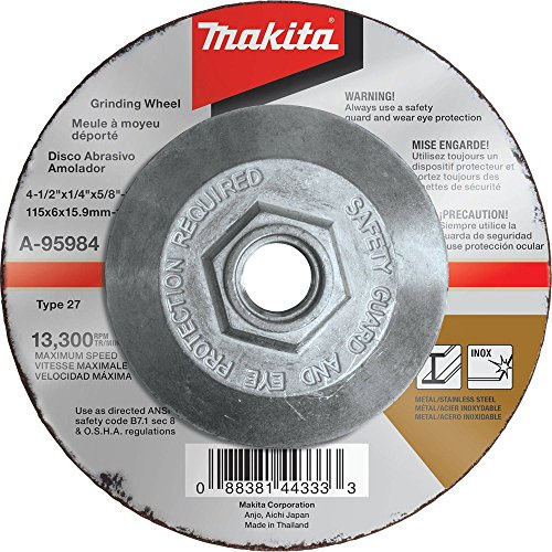 Makita A-95984 36 Grit INOX Grinding Wheel, 4-1/2 x 1/4 x 5/8-11