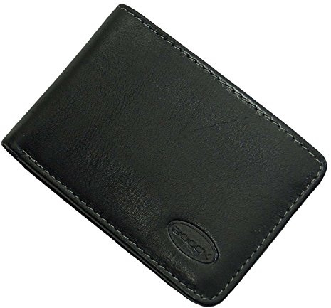 BOCCX Mini Herren Geldbörse Leder Portemonnaie Geldbeutel kleine Börse 50020 Black GoBago