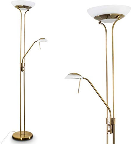Luminaire LED Biot vieux laiton 1 x 18 Watt - 1620 Lumen et 1 x 5 Watt 450 Lumen 3.000 Kelvin