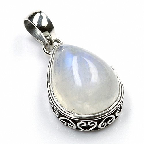 Drachensilber Mondstein Schmuck Silber Anhänger Edelstein weiß edler Steinschmuck Hand geschmiedet Damen