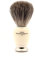Edwin Jagger 81SB587 - Pennello da barba con setole di puro tasso, manico imitazione avorio, nodo ed estremità in nichel placcato