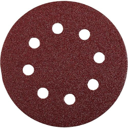 kwb Schleifscheibe Ø 115 mm aus Edelkorund mit Körnung 180, werkzeugloser Wechsel, hochwertige Kunstharz-Verleimung und verstärkter Papierträger für den mittelfeinen Schliff von Holz und Metall