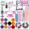 Warm Girl Acrylic Nail Kit Acrylic Powder and Liquid Set with Everything Clear UV Builder Gel 12pcs Glitter Powders Nail Extension Kit