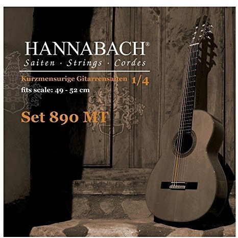 Hannabach Klassikgitarrensaiten Serie 890 MT für 1/4 Kindergitarre Mensur: 49-52 cm - Satz mit 2 G-Saiten - 890MT 1/4