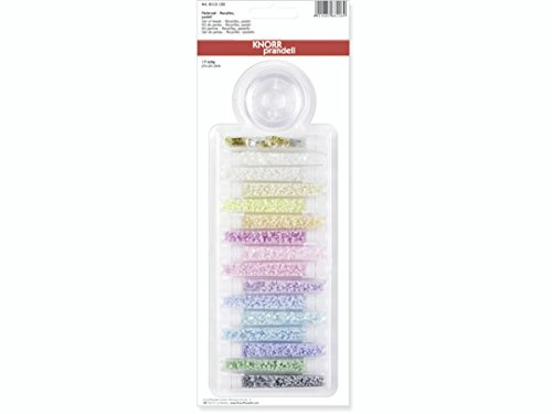 Knorr Prandell 216115102 Rocailles-Set Durchmesser 2,5 mm, Rundperlen bunt gemischt Pastellfarben