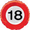 Folienballon * ZAHL 18 als VERKEHRSSCHILD * zum Geburtstag // Folien Ballon Party Helium Deko Ballongas Motto 18 achtzehn Jahre Glückwunsch
