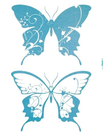 Komar Deco-Sticker FARFALLE | 50 x 70 cm | Wandtattoo, Wandbild, Wandsticker, Wandaufkleber, Walltattoo, Schmetterlinge, Blumen, Muster, Abstrakt | 17017h
