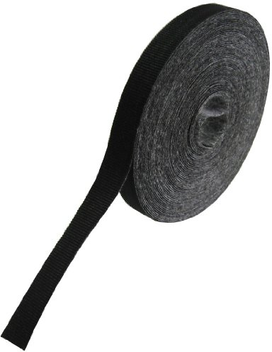 RIP-TIE RipWrap Black 1/2 x 30' Non-Adhesive Reusable Cable Strap Tape Roll - Gaffers Tape Strength No Residue, Tear by Hands, Self-Gripping w/Hook & Loop Fastener, Made in USA