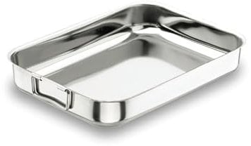 Lacor 61535 Plat à Gratin 35 cm, Silver