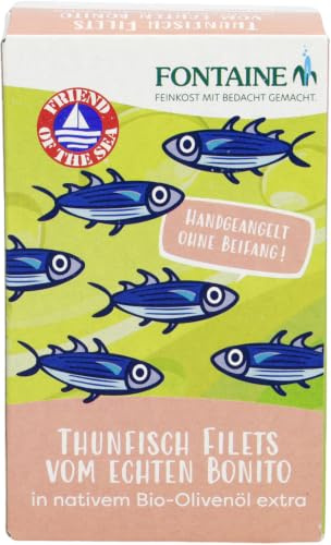 Fontaine Thunfisch-Echter Bonito in Bio Olivenöl Fischkonserve, 1er Pack (1 x 120 g - 90 g Fisch)