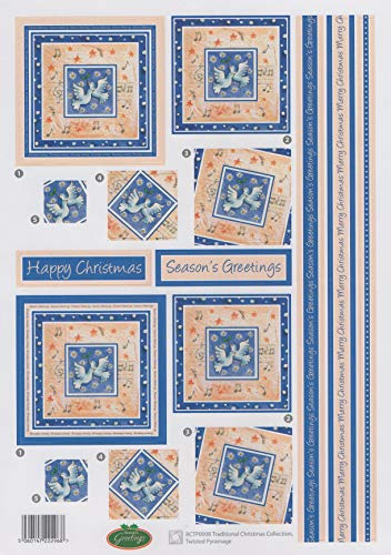 Buzzcraft 3D Die Cut Twisted Pyramage Decoupage Sheet - BCTP0008 Traditional Christmas Selection