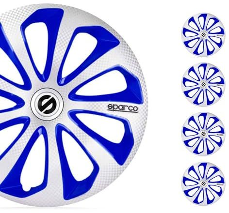 Satz Sparco Radzierblenden Sicilia 16-Zoll Silber/Blau/Karbon