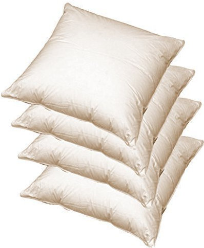 Kissenfüllung 45x45 cm Baumwolle mit 100% echter natürlicher Federfüllung, 4er Pack