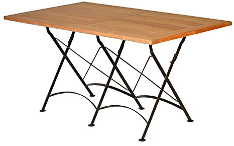 Teak Klapptisch 180 x 90 cm wetterfest Premium für Balkon Terrasse Garten