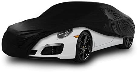 Cosmos - Indoor Car Cover compatible with main Compact Saloon models, Elastic, Breathable and Dustproof Fabric, Soft Lining, Snug Fit, Black