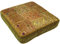GURU SHOP Orientalisches Eckiges Patchwork Kissen 40 cm, Sitzkissen, Bodenkissen mit Baumwollfüllung - Gold, Synthetisch, Zierkissen, Dekokissen, Sofakissen